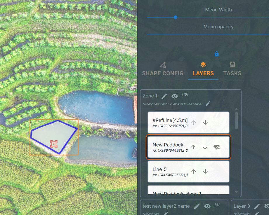 Arrange plantings and features